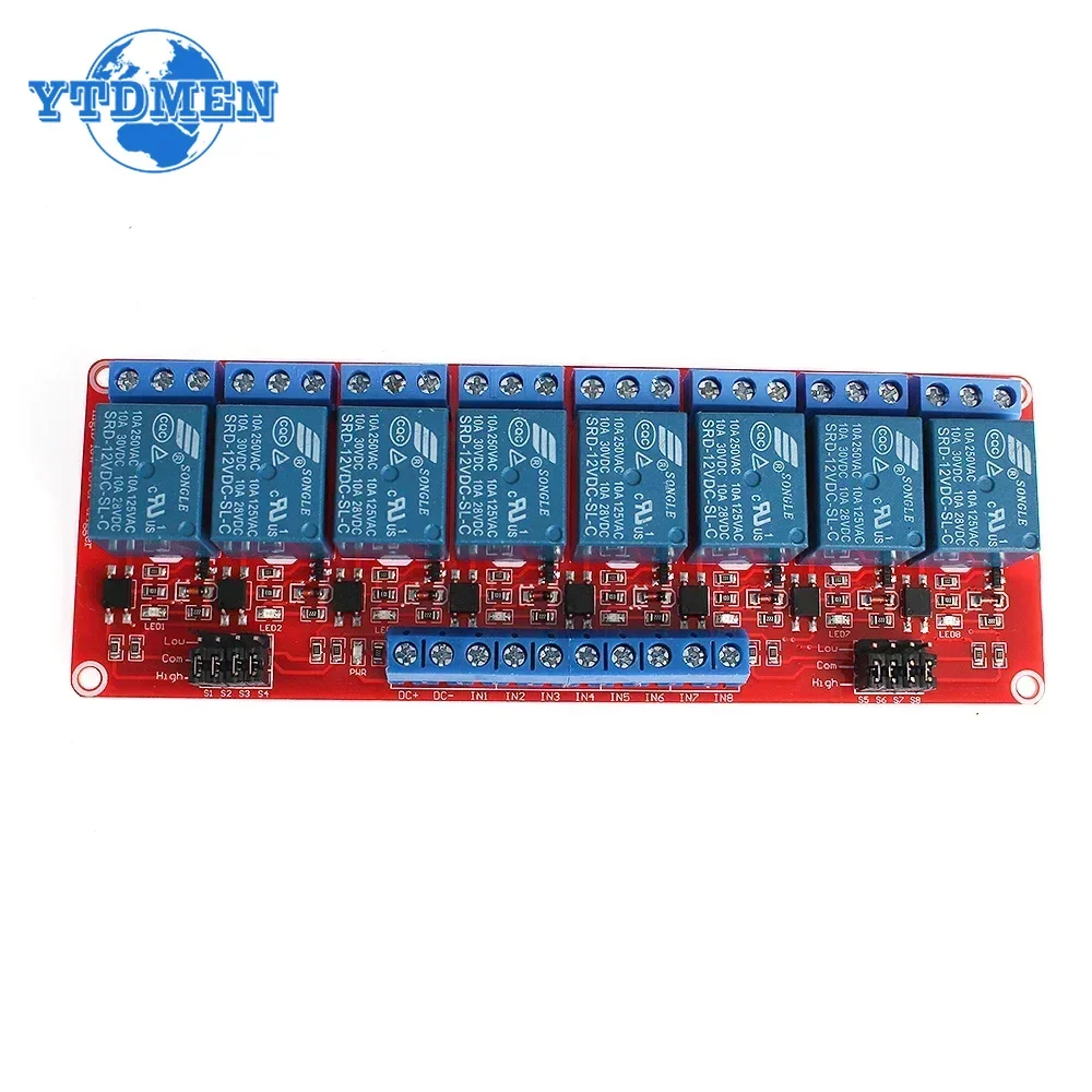 1PCS 1 2 4 8 Channel 5V 12V 24V Relay Module Board with Optocoupler Support High and Low Level Trigger for Arduino