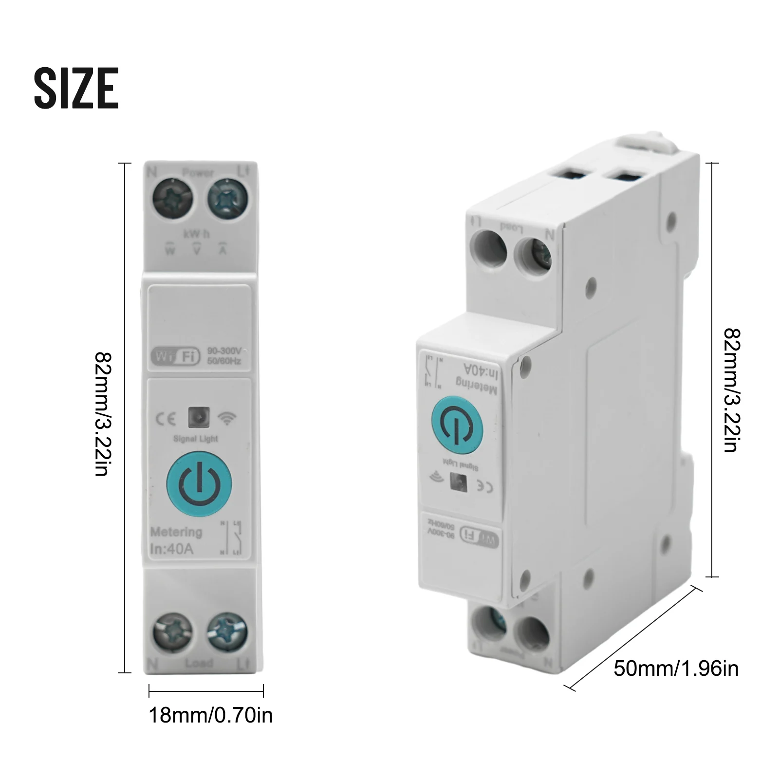 DIN Switch WIFI Smart Switch Circuit Breaker For Tuya 82*50*18mm APP Remote Control With Metering High Quality