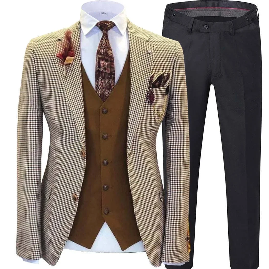 O624High-end-traje de vestir para hombre, a rayas, seis botones, informal, 2 piezas