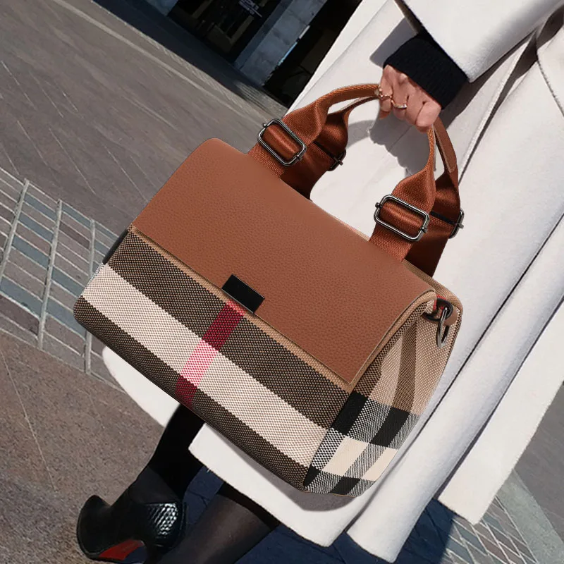 

Aidrani Checkered Satchel: Timeless Pattern, Modern Sophistication