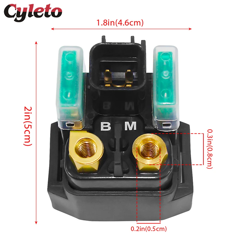 Cyleto Motorcycle Starter Solenoid Relay For Yamaha YP 400 Majesty Tmax XP500 XSR 700 XTribute XSR900 SCR950 XVS950 Bolt FJR1300