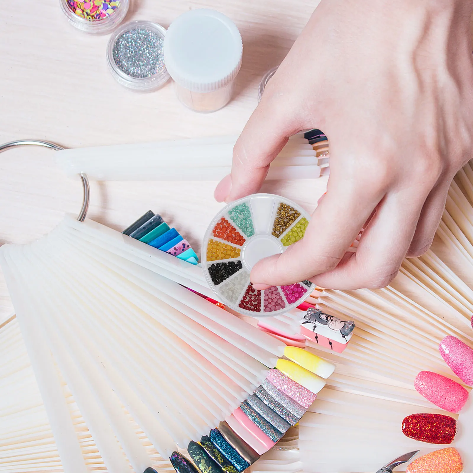 

2 Box Nail Caviar Beads Premium Colorful DIY Nail Art Decoration for Manicure Sparkly Sequin Supplies Women Girls Gift