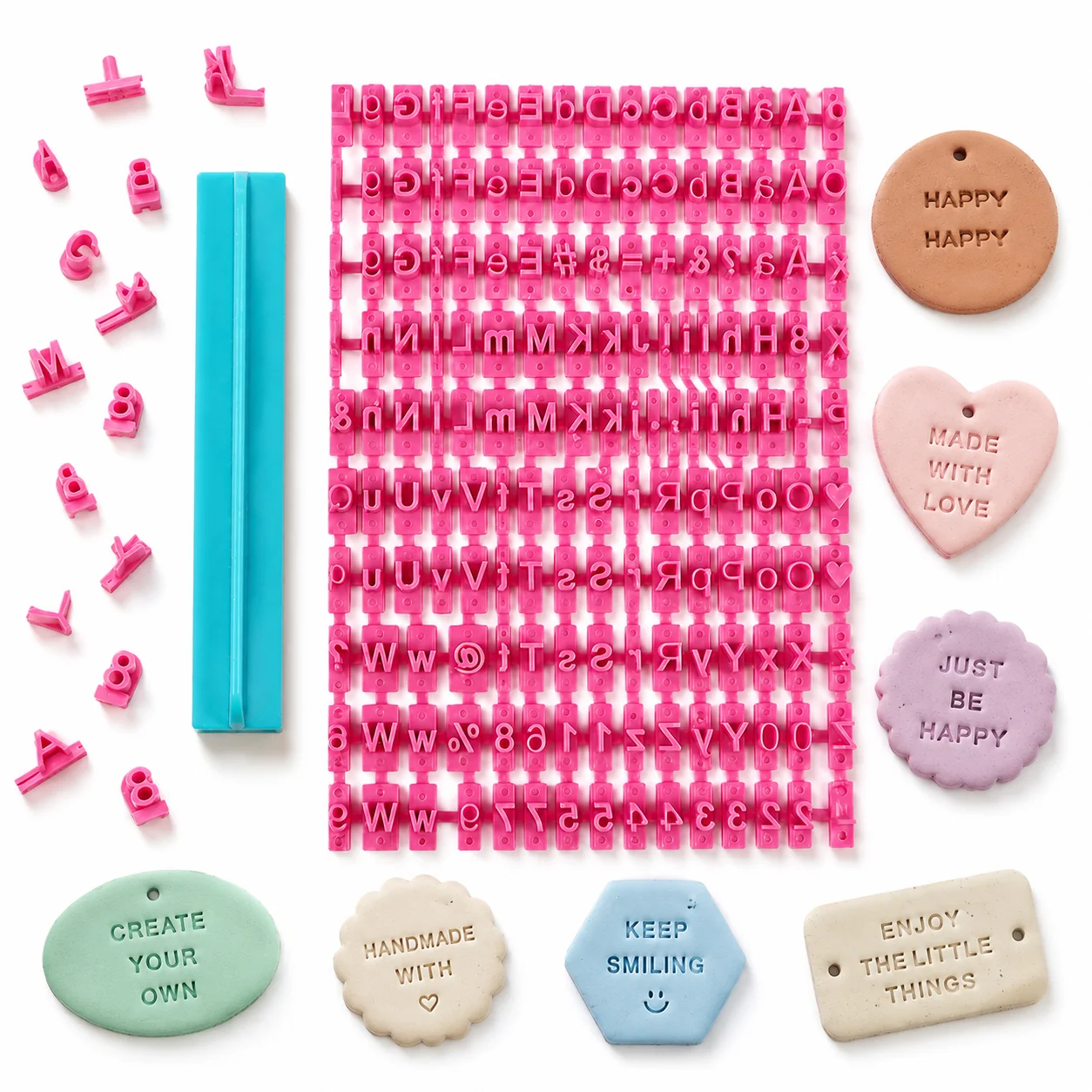 Pottery Stamps, Large Letter Stamps, Uppercase Letters, Lowercase Letters, Numbers, Symbols, Freely Combinable and Arranged, Pottery Tools