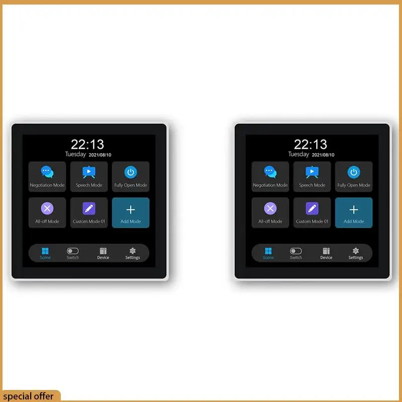 A68Z 2X Tuya T3E Panel Switch Touch Screen Panel EU Smart Control Panel Switch Zigbee Smart Home Wall Push Light Switch,White
