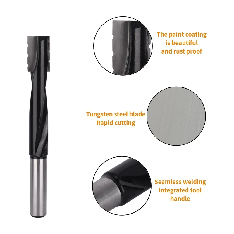 YUSUN 12MM Shank Spiral Cleaning Bottom Bit Router Bit Woodworking Milling Cutter For Wood Bit Face Mill Carbide Cutter End Mil