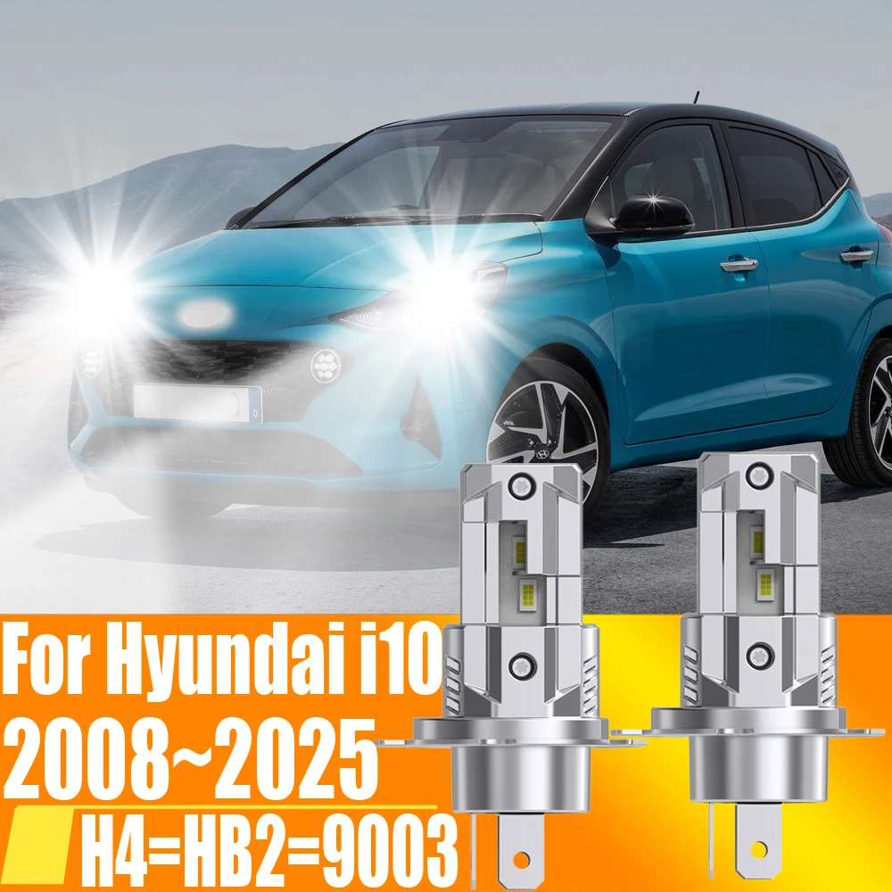 

2pcs H4 HB2 9003 Led Headlight Canbus No Error Car Bulb High Power White Fog Light Diode Lamp 12v 55w For Hyundai i10 2008~2025