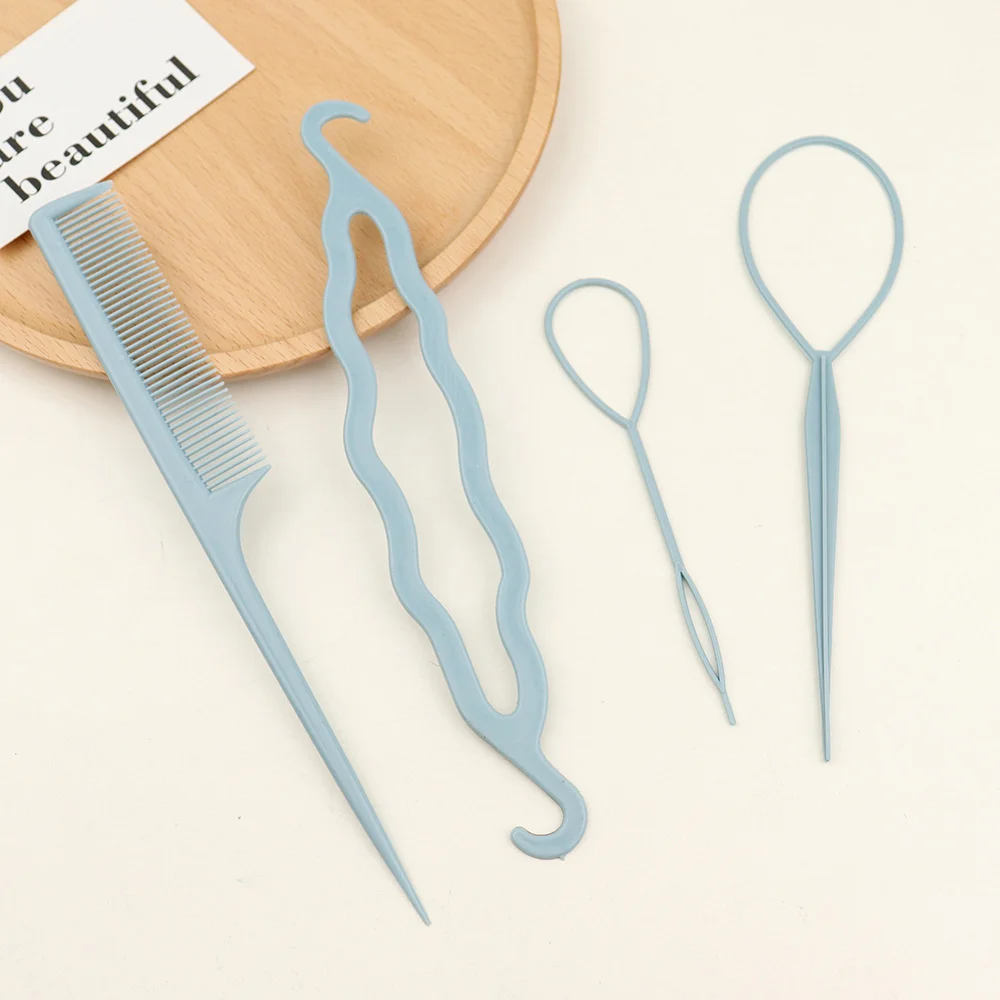 4Pcs strumenti per lo Styling dei capelli magici forcina per capelli fai da te intrecciare gli accessori per intrecciare Twist Bun Barrette fermagli