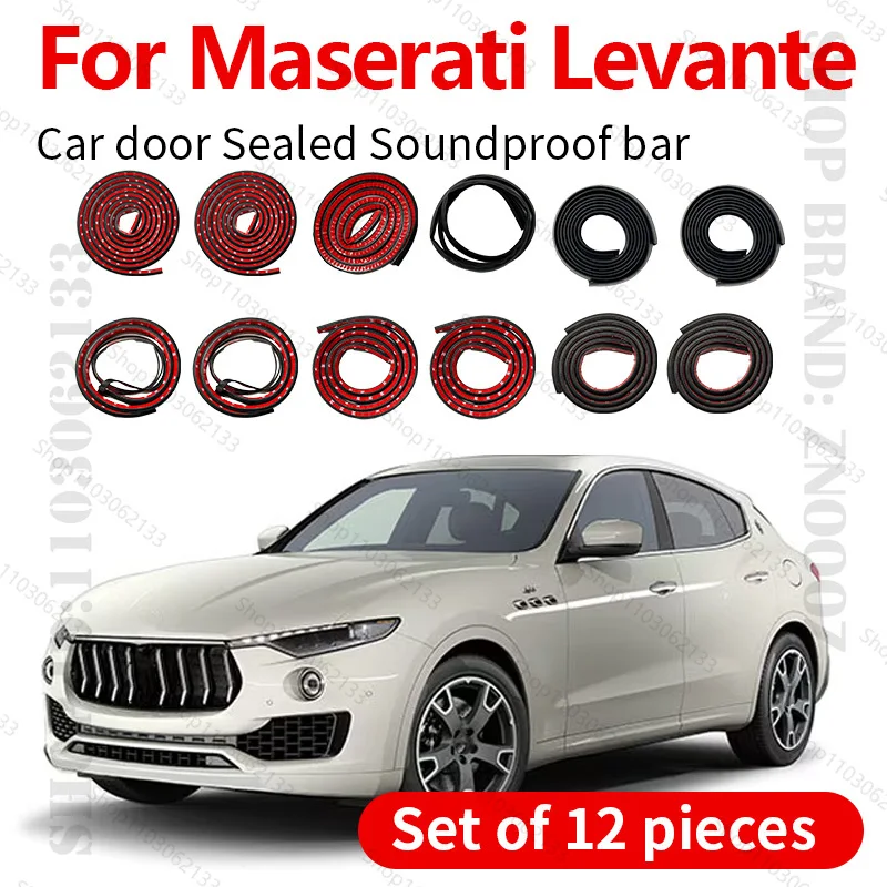 

For 2016-2025 Maserati Levante Car Door Seal Strip Rubber Double Layer Sealing Protector Soundproof Dustproof Seal Strip 12PCS