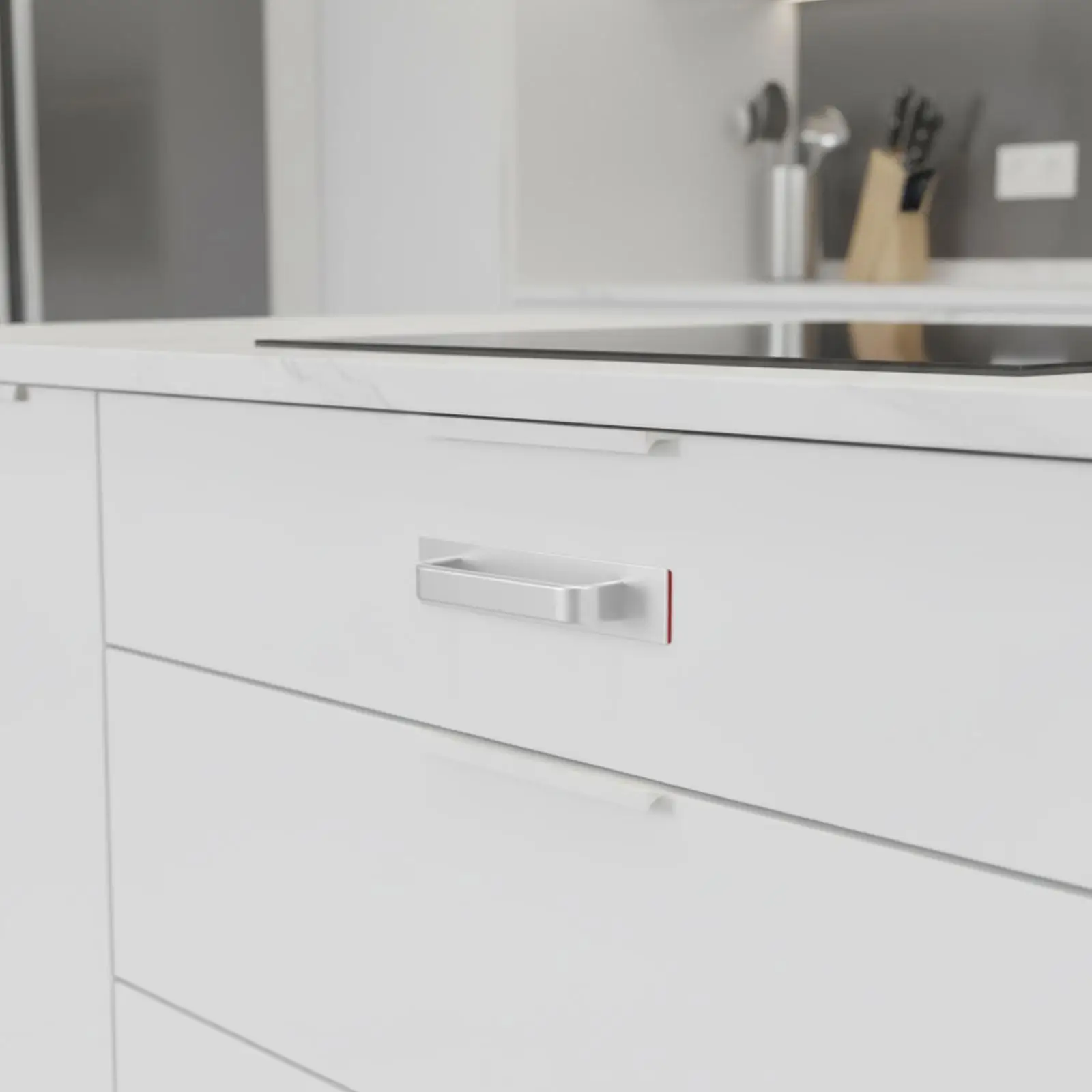 Black Self Stick Cabinet Door Handle Aluminum Alloy Pull Peel and Paste for Sliding Barn Doors Wardrobes Furniture