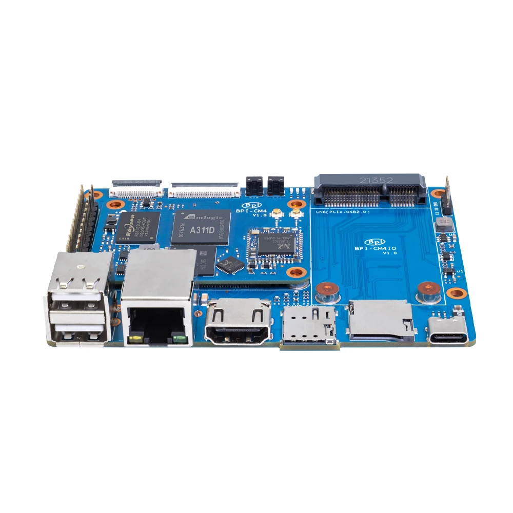 Imagem -05 - Banana pi Bpi-cm4 Amlogic A311d Quad Core Arm Cortex-a73 4g Lpddr4 16g Emmc Minipcie 26pin Suporta Hdmi Linux Board Computer