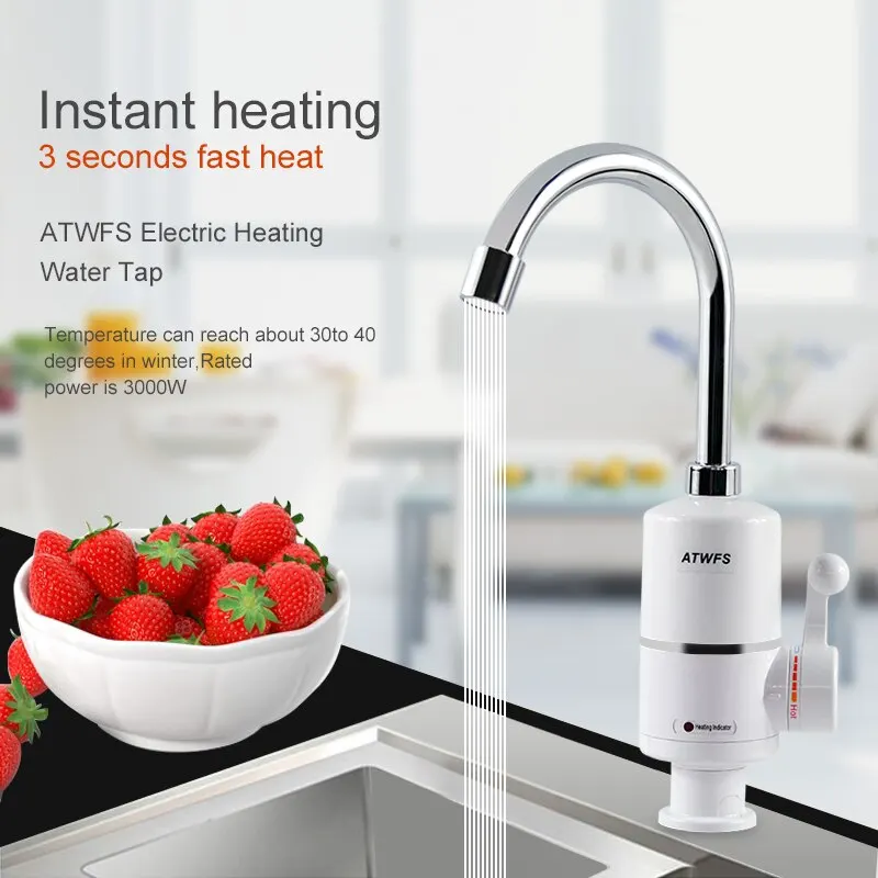 Tankless  Newest  Heater Kitchen Instant Hot  Tap Heater  Faucet Instantaneous Heater3000w