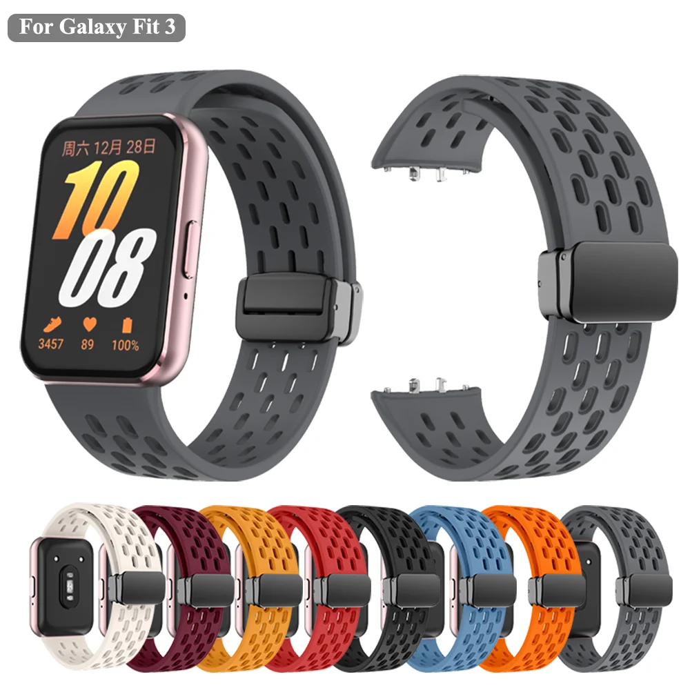 Strap for Samsung Galaxy Fit 3 Outdoor Original Watch Original Magnetic Buckle Band Fit3 Band Accesorios Silicone Official Strap