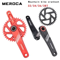 MEROCA Mountain Bike Crankset Direct Mounted bike Crank MTB 170mm Hollow Integrated Narrow Wide Chainring 32/34/36/38T