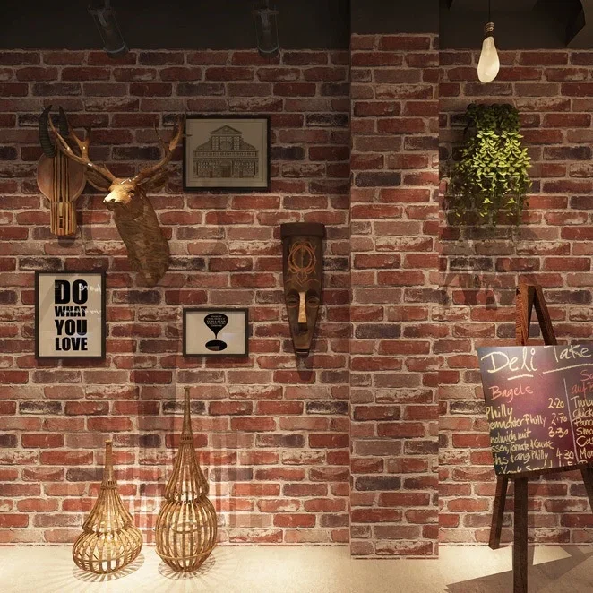 3D Stereo Antique Culture Brick Wallpaper Living Room Bedroom Tv Background Wallpaper Simulation Brick Shop Papel De Parede