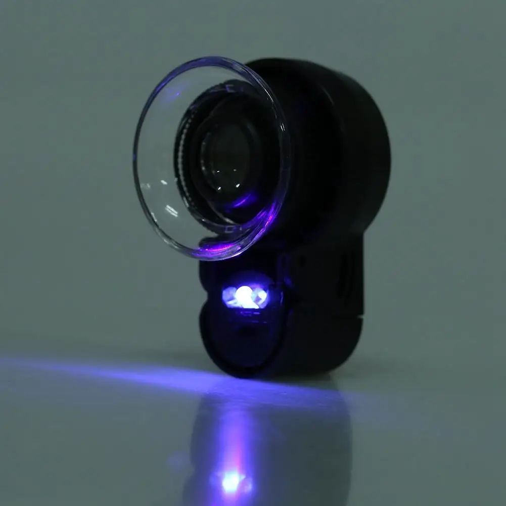 Lupa de bolso LED 45X - Detector de dinheiro portátil e para ferramenta de identificação de joias