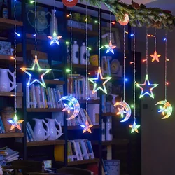 LED Curtains String Lights Bedroom Window Living Room EU Plug Fairy Light For Wedding Party Christmas New Year Decoration