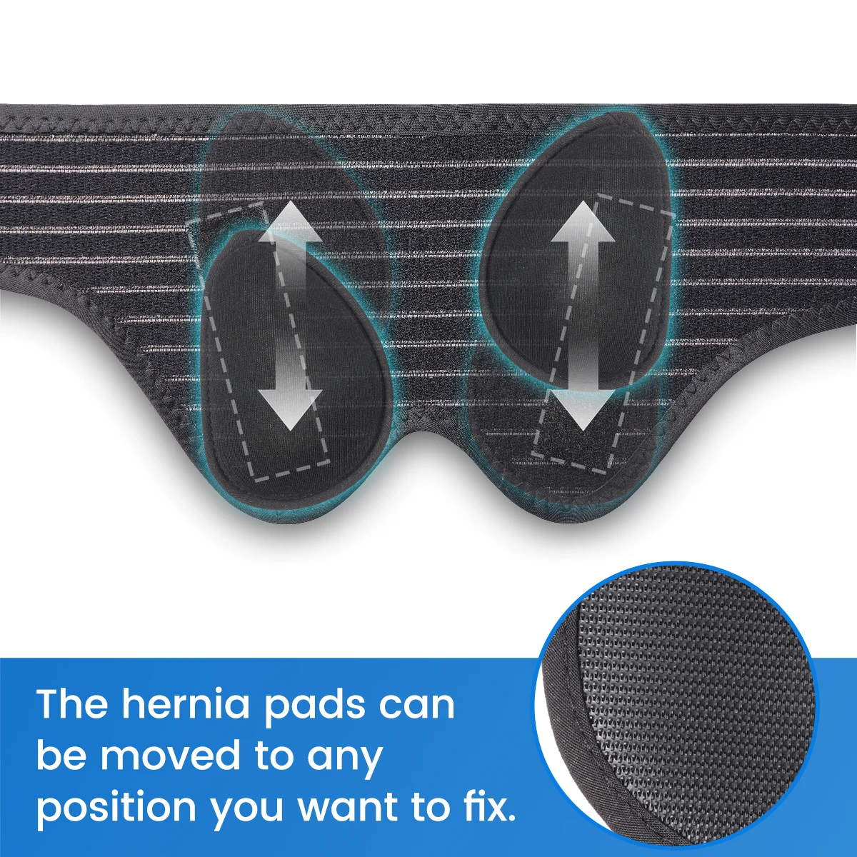 VELPEAU Hernia Belt for Single/Double Inguinal and Groin Hernia Pain Relief, Hernia Support Truss with 4 Compression Pads - view 4