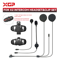 XGP X2 Motorcycle Intercom Headphone Accessories Bluetooth Helmet Headset Interphone Headphone Jack Plug&Mount Bracket Set