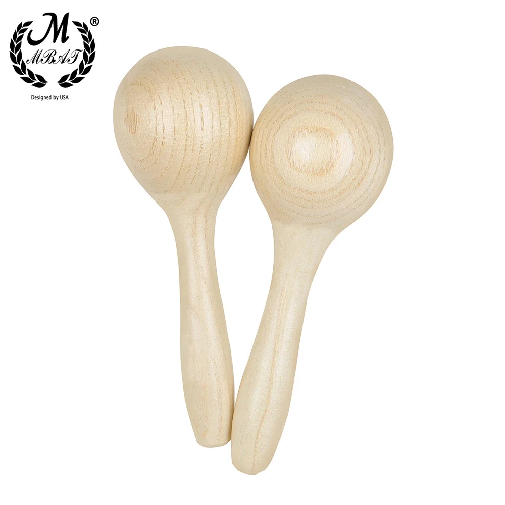 M MBAT Sand Hammer Orff Musical Instruments Spruce Wood Maraca Rattle Shaker Toy Kids Educate Gifts Christmas Present Baby Toys