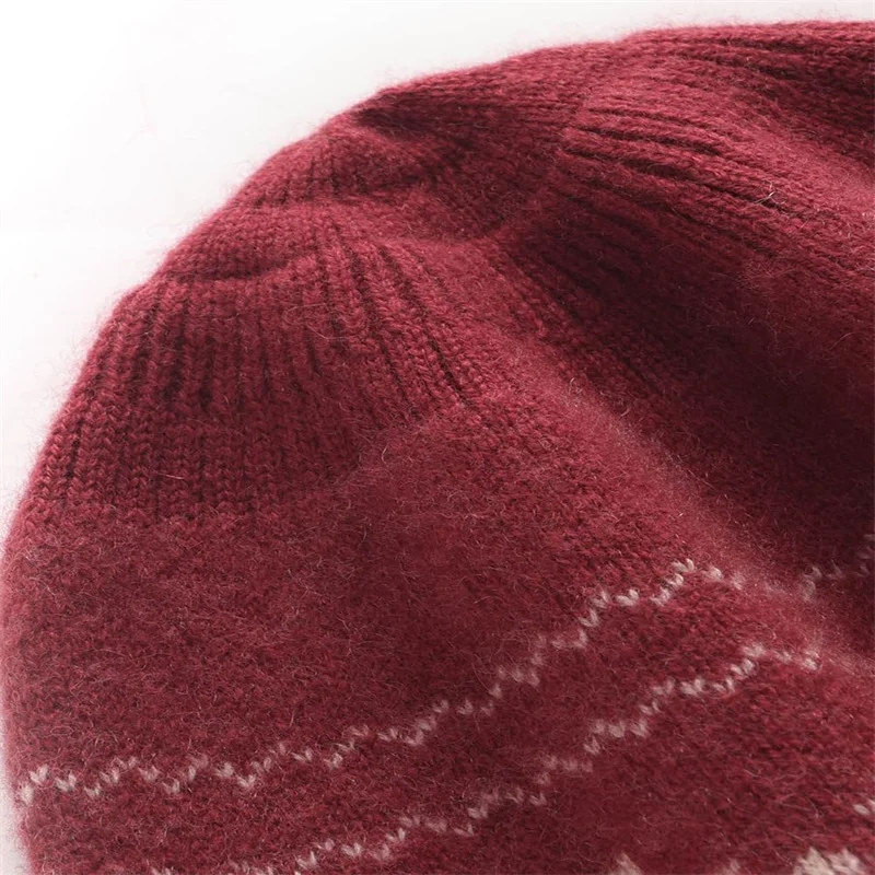 

Лыжная шапка, стильная зимняя вязаная шапка, кашемировая шапка-бини, теплая для праздничных мероприятий, подарок для девочек, катание на лыжах