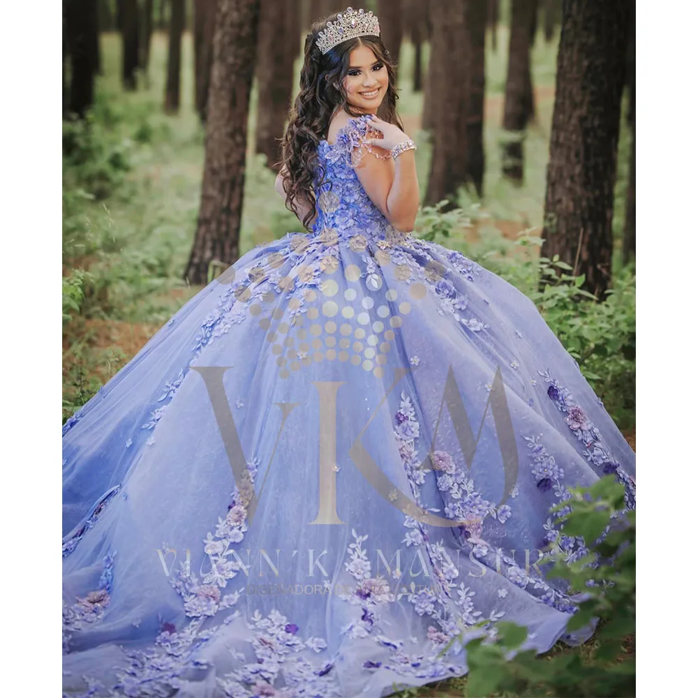 Lilac Quinceanera Dresses 2024 Princess Sweet 15 Years Girl Birthday Party Dresses With Appliques Vestidos De Quinceañera