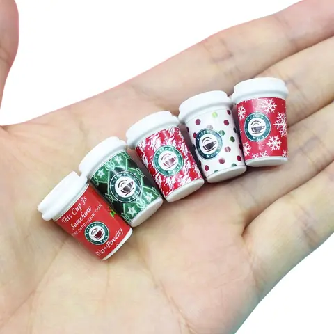 5/10pcs Mini Resin Coffee Cups Miniatures, Doll Food Props Accessories, Micro Landscape DIY Craft Decoration