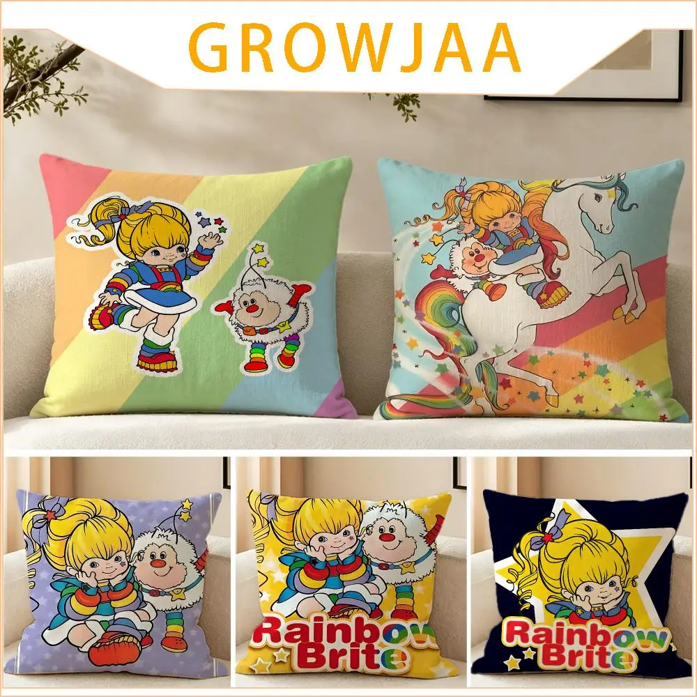 Ip Rainbow Brite Cushion Cover Pillow Short Plush fresh natural Cushion for Living Room Bedroom Sofa Home Decoration