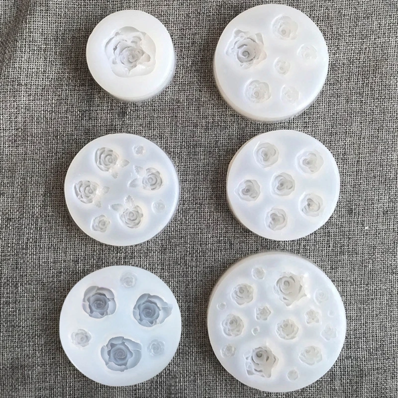 Moules en Silicone pour ornement petites fleurs, 6 Styles, bijoux en époxy, moule à pendentif en résine moulée, adapté à