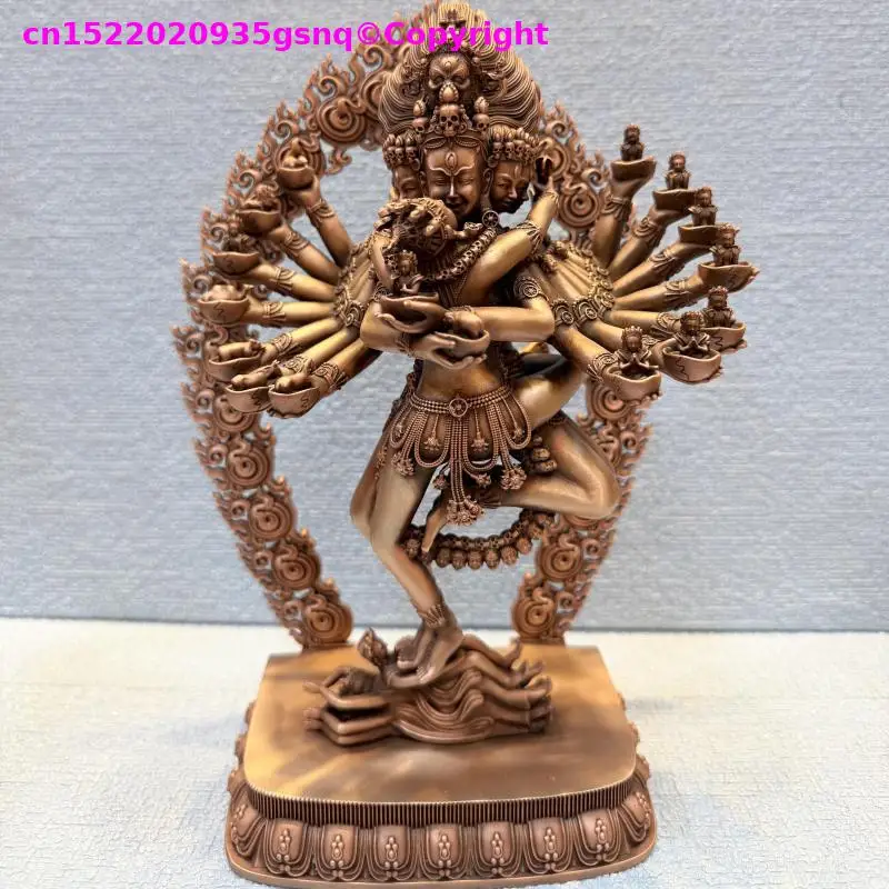 23cm Blissful Vajra Deity Hevajra Tantra Heruka buddha rare tibet Nepal Copper Buddha statue copper sculpture lama monk enshrine