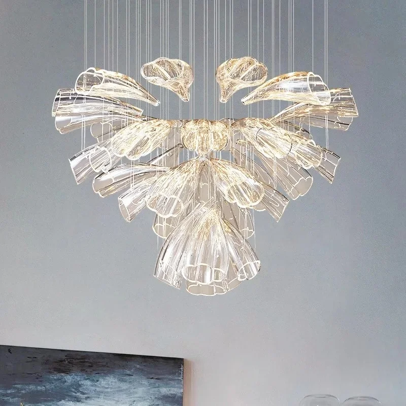 

Modern 2025 Luxury Crystal LED Chandelier Living Room Dining Room Hotel Lobby Villa Glass Chandelier Decoration