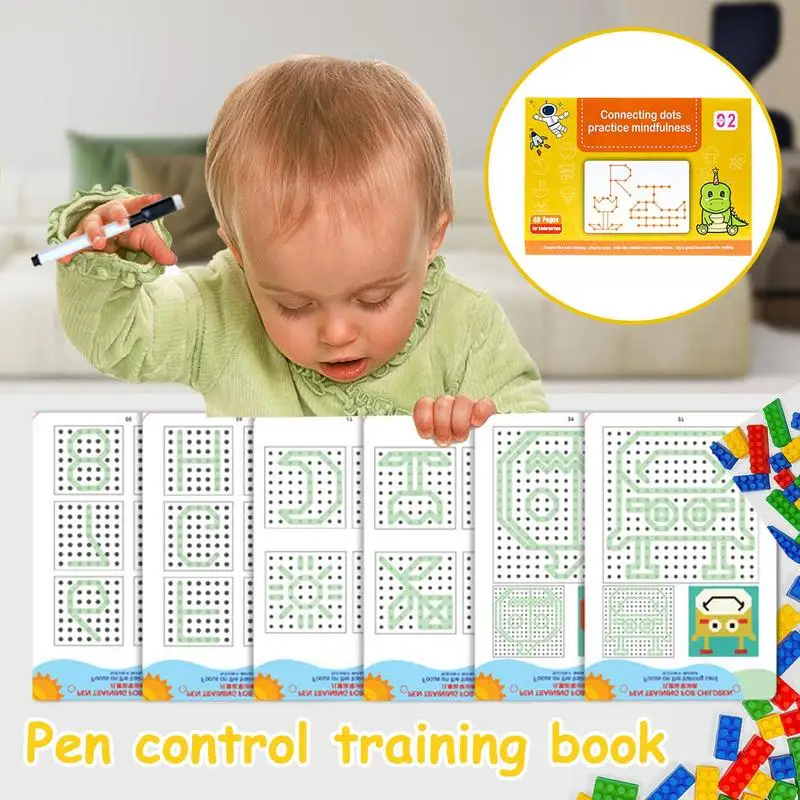 Write And Wipe Pen Control Funny Preschool Wipe Clean Books Kid Educational Toys For brain game 3 Years Kids Girls Boys Teens