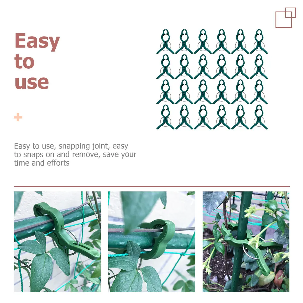 

50pcs Clip Set Reusable Plastic Stem Support for Gardening Vine Training Plant Grafting Clamp Garden Supplies Plant Climbing