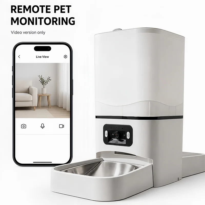 6L Dual-Bowl Pet Feeder With Balanced Dispensing B101  Dual Cameras And APP Remote Control For Video Version For Cat And Dog