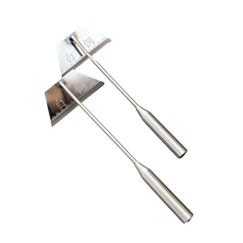 New thickened white steel hoe special artifact for weeding agricultural vegetable growing household small hand hoe