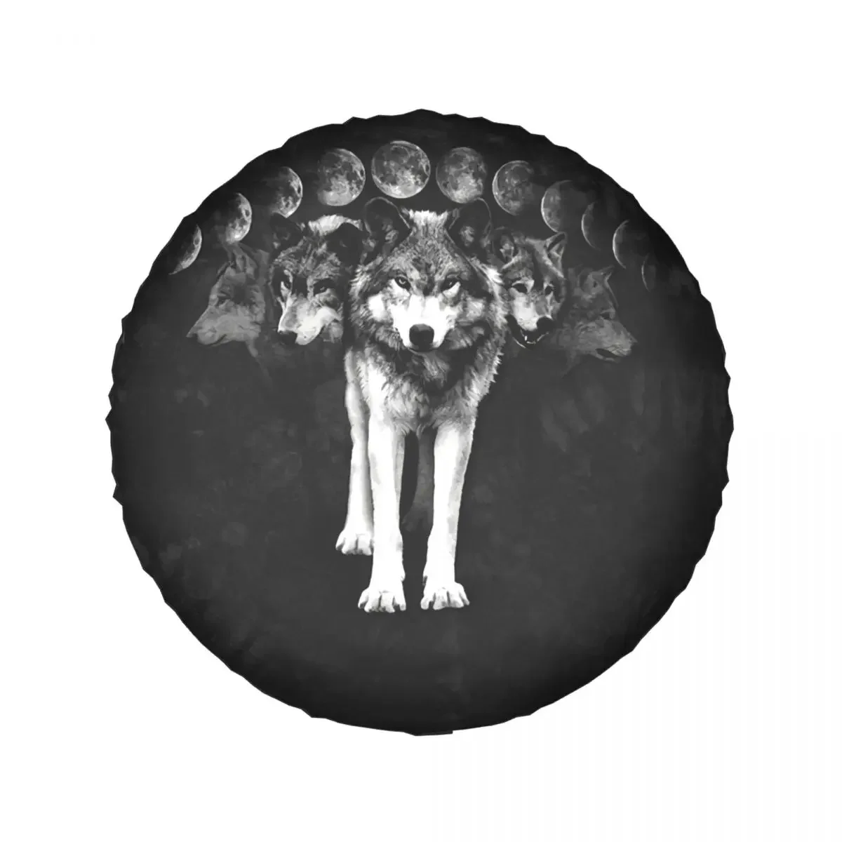 Animal Spirit Guides Spare Tire Cover Case Bag Weatherproof Wolf Family Wheel Covers for Suzuki Mitsubish 14