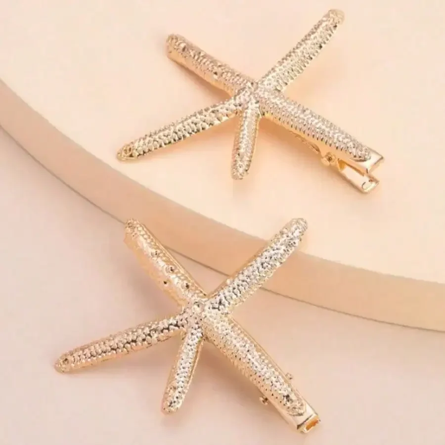 

1PC Alloy Starfish Hair Clip, Vintage Duckbill Non-Slip, For Women Daily Party Dating, Free Shipping