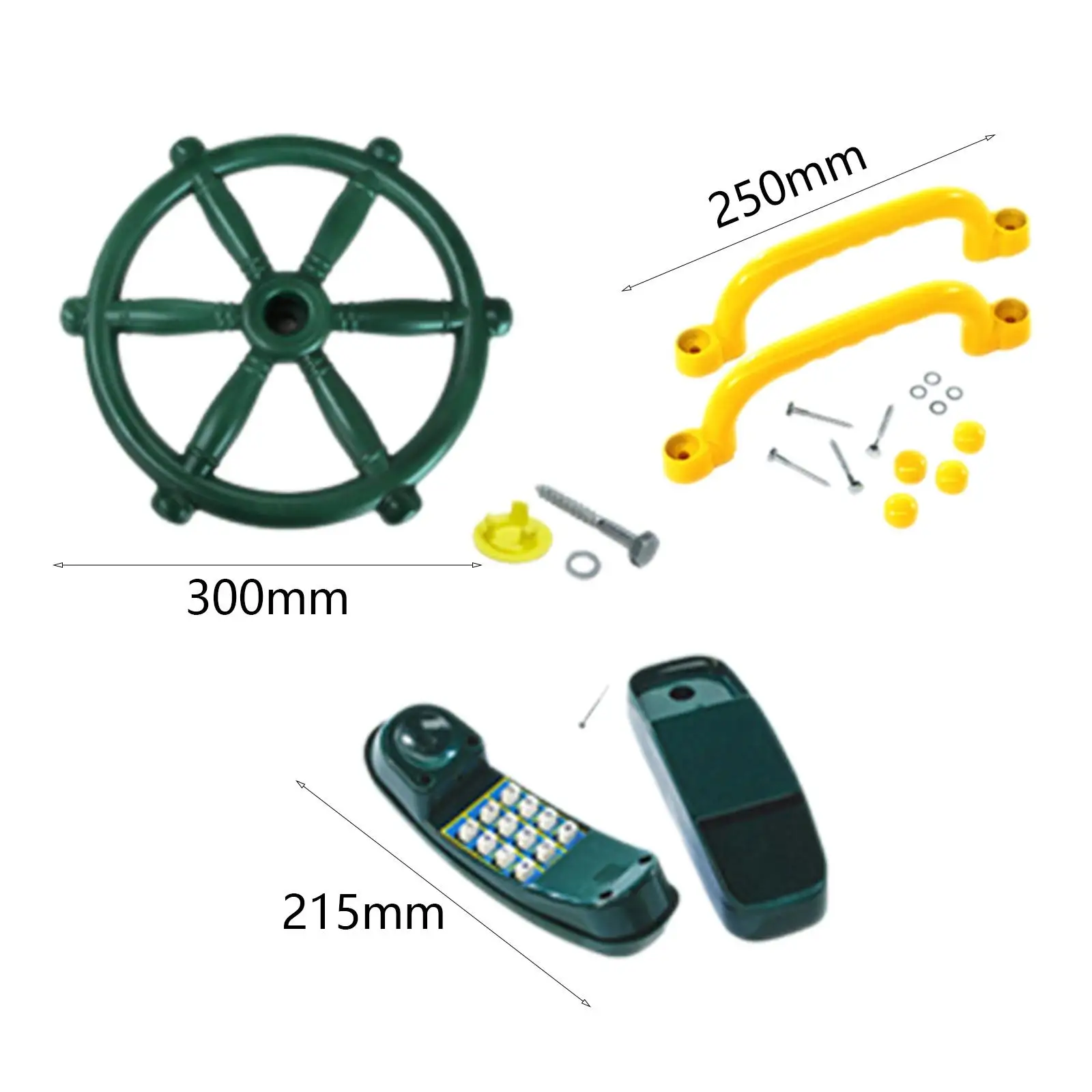 Outdoor Steering Wheel Toy Swing Set Accessory for Interactive Children With Handles