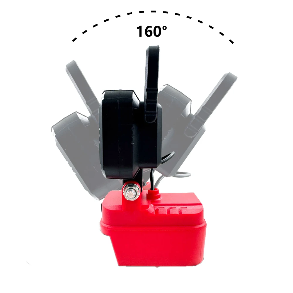 ضوء عمل LED 3 بوصة مناسب لبطارية ليثيوم أيون ماكيتا/ميلووكي/ديوالت 18 فولت مع مقبض ومصباح يدوي بواجهة USB #4