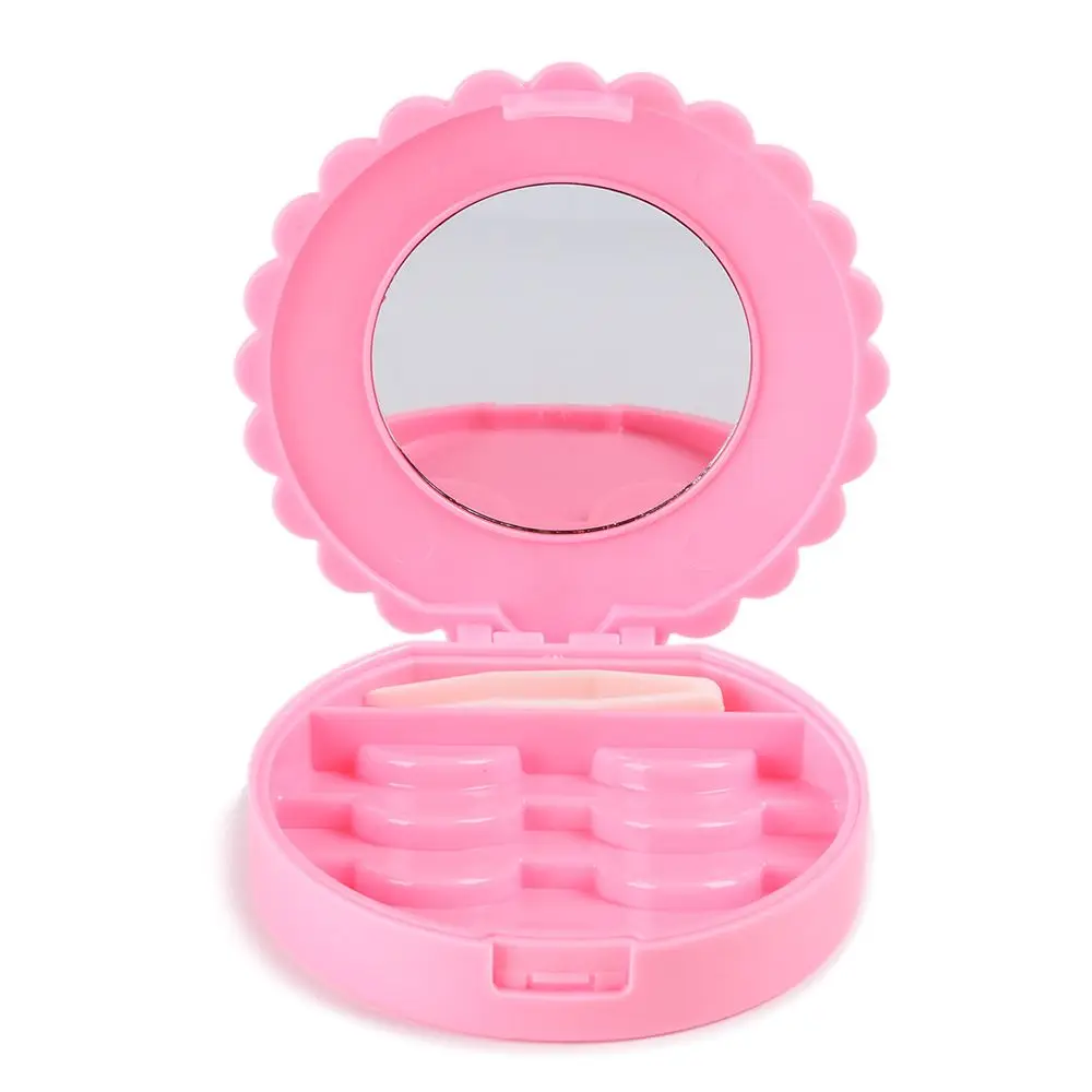 Beleza espelho caso rosa cílios organizador caixa de cílios postiços recipiente caixa ferramenta de maquiagem