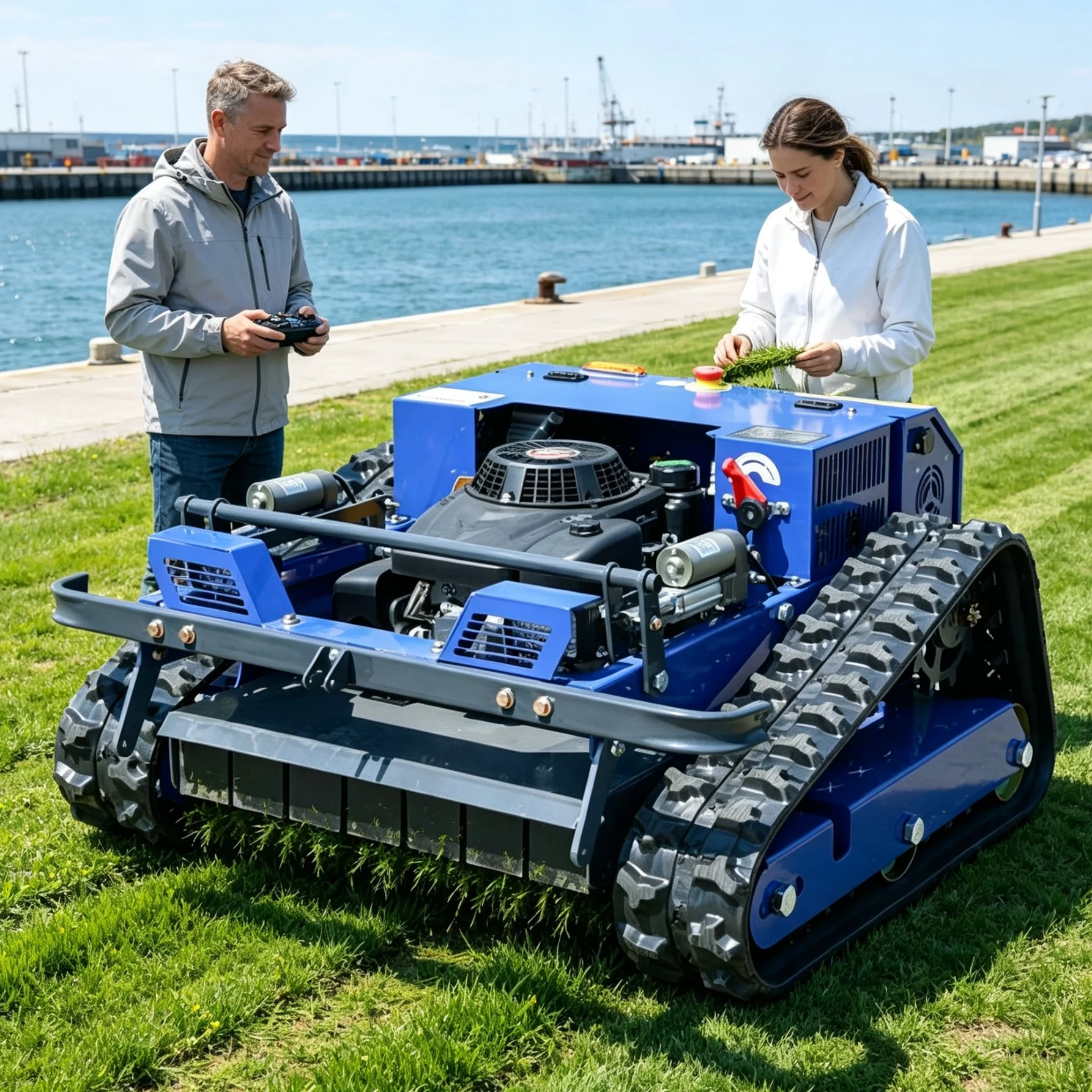 Customized single‑cylinder engine intelligent robot lawn mower, reliable device for farm orchard large‑area grass cutting