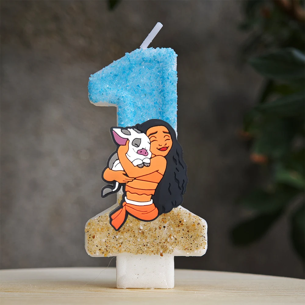 Cute Moana Candle Number 0-9 Birthday Cake Candle Decoration Moana Birthday Party Cake Topper Baby Shower Decoration Gift - view 2