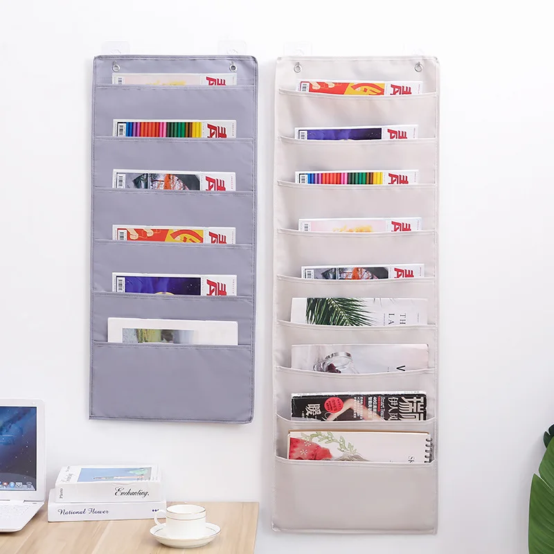 6 Tier Hanging Storage Bag Wall Mounted Over Door Organizer Pockets Oxford Fabric for Dorm Sundries