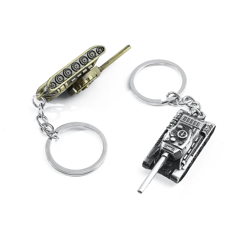 Fashion Vintage World Of Tanks Model Pendant Key Chain 3D Keyrings For Men Car Holder Key Accessory