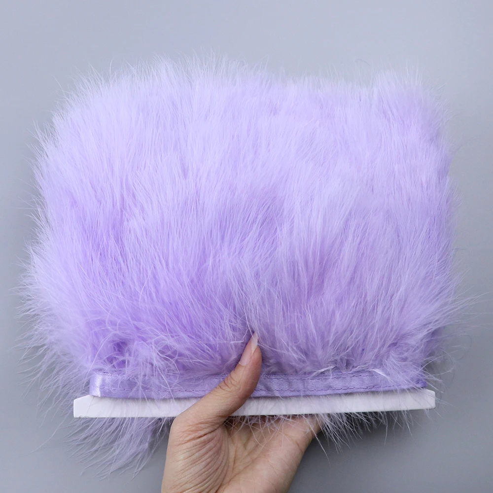 Feather Trim Marabou - 1/10 Meter Lila Truthahn-Marabu-Federnband 8-10cm für