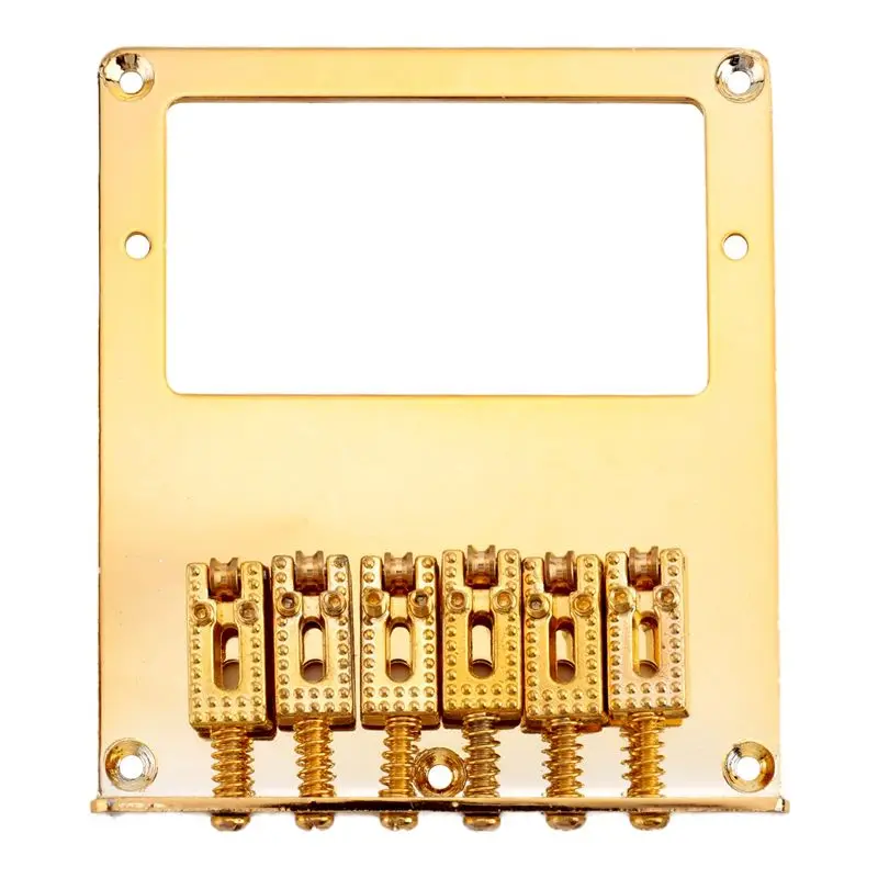 NALFI-6 Roller Saddle 6 String Humbucker Guitar Bridge For Tele Guitar (Gold)