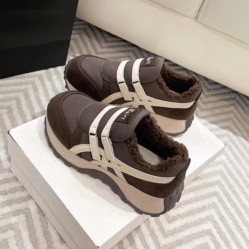 

Short Plush Warm Ankle Boots Winter Fleece Women Sneakers Non-slip Fitness Ladies Sports Shoes Fashion Outdoor Modern Bootie New