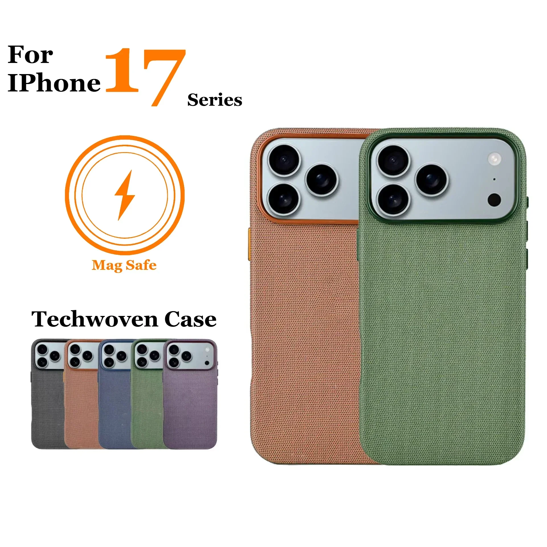 

Высокое качество для MagSafe Techwoven чехол для IPhone 17 Pro Max 17 Pro Защитный чехол с магнитной беспроводной зарядкой без коробки