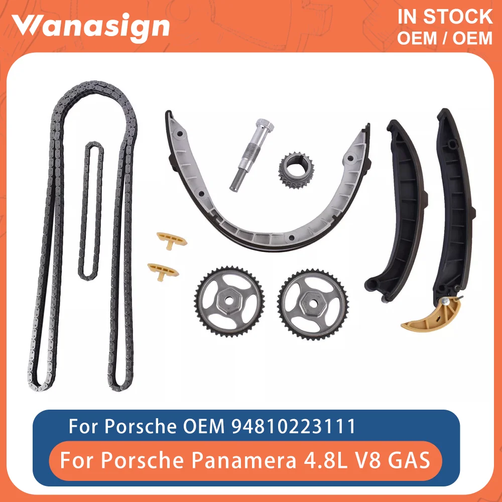 

Engine Timing Chain Kit Fit 4.8 L For Porsche Panamera Cayenne Turbo 970 S GTS M48 M48.01 M48.02 4.8L V8 GAS 08-19 94810223111
