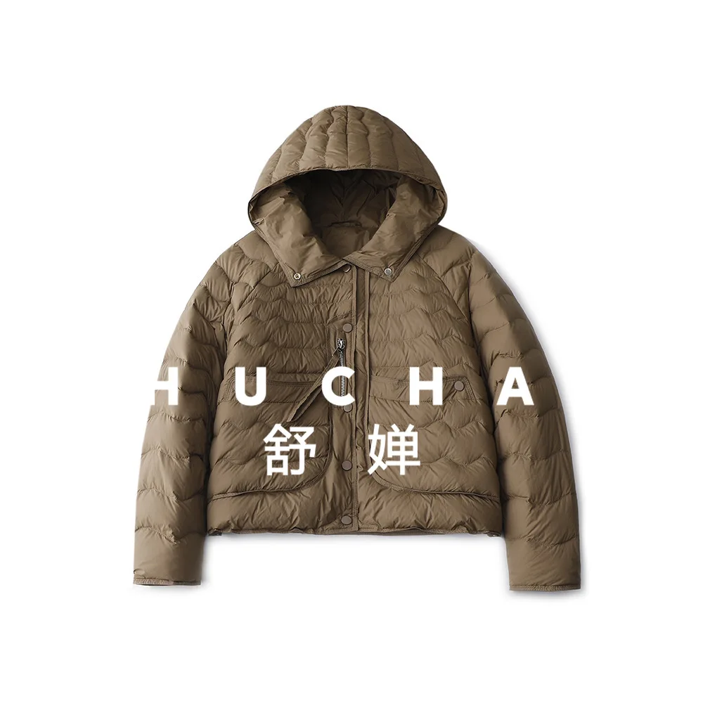 جديد رقيقة 90 الأبيض بطة أسفل سترة المرأة مقنعين خفيفة ورقيقة أسفل سترة قصيرة معطف الشتاء فضفاض #1