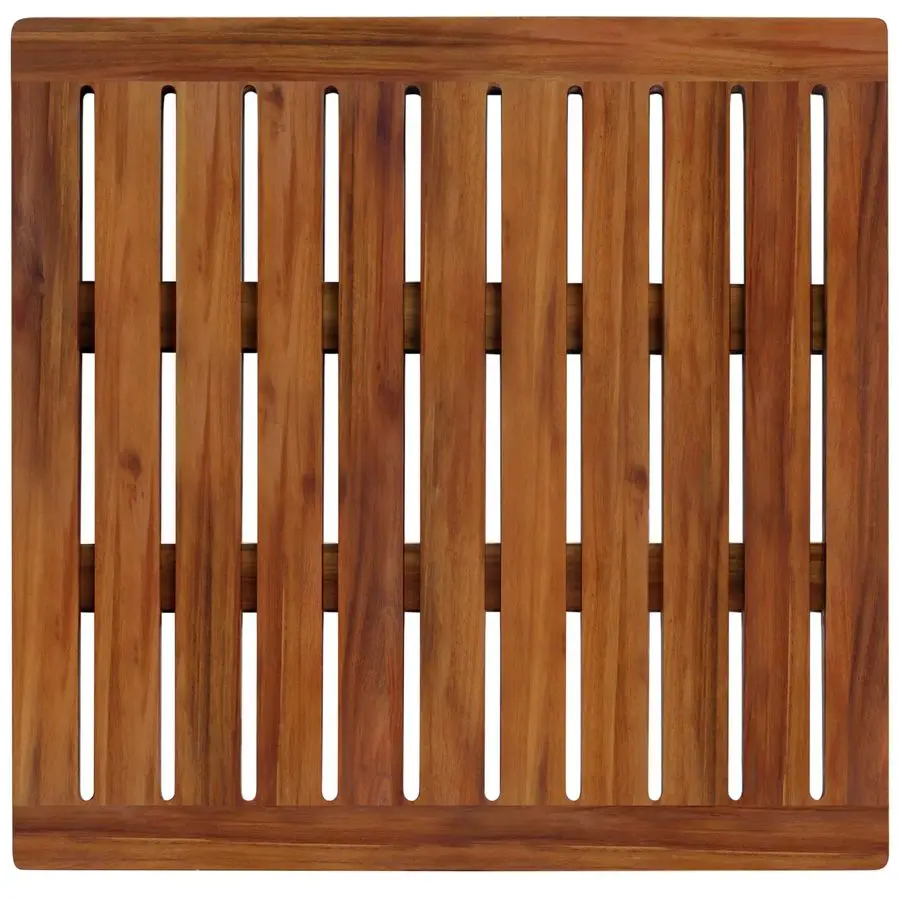

Wood Shower Mat 21x21 Inches by , Luxury Bath Mat Non Slip for Bathroom Bathtub Shower Spa Garden Home, Wooden Floor Mat Square